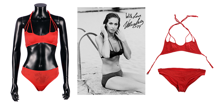 Lot #1044 The Spy Who Loved Me (1977) Valerie Leon's Bikini, Autographed Card and Photo