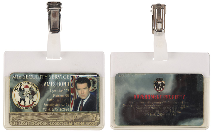 Lot #1070 The World Is Not Enough (1999) & Die Another Day (2002) - James Bond's MI6 ID Card