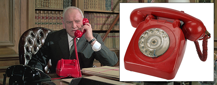 Lot #211 Three James Bond films (1974-1981)  M's Red Telephone 