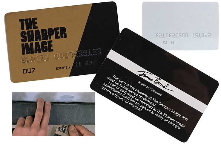 Lot #1023 - Pair of Production-Made James Bond Sharper Image Credit Cards A View To A Kill (1985)