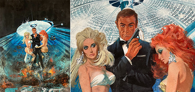 Hand-painted Robert McGinnis Poster Art Diamonds Are Forever (1971)