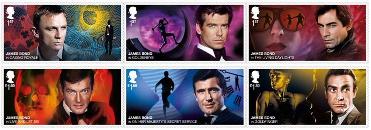Royal Mail James Bond Stamps full set March 2020
