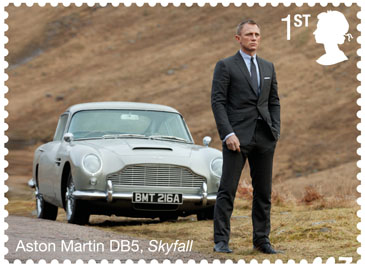 Royal Mail James Bond Stamps March 2020 - Ason Martin DB5