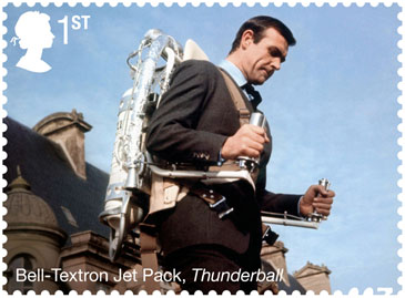 Royal Mail James Bond Stamps March 2020 - Bell-Textron Jet Pack