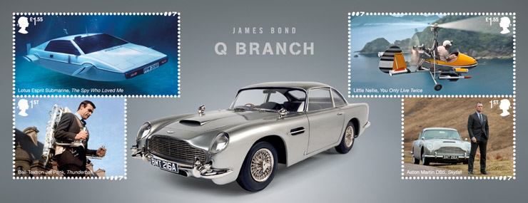 Royal Mail James Bond Stamps Q Branch mini set March 2020