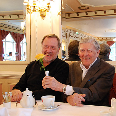 Syd Cain enjoys lunch with Graham Rye at Kettners in Soho in 2007.