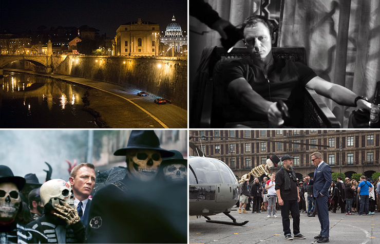 Spectre Location filming in Rome, L'Americain Hotel set Pinewood Studios, and on location in Mexico City