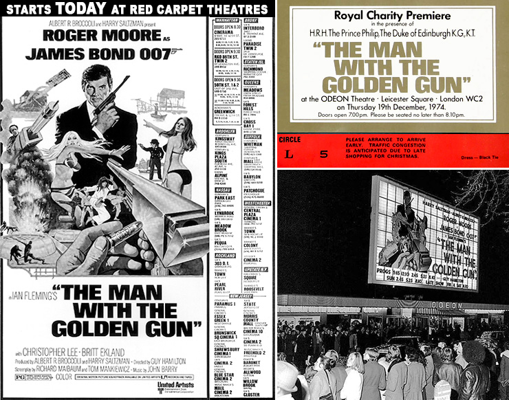 The Man With The Golden Gun (1974) opens in NYC on December 18, 1974 | London premiere at the ODEON Leicester Square