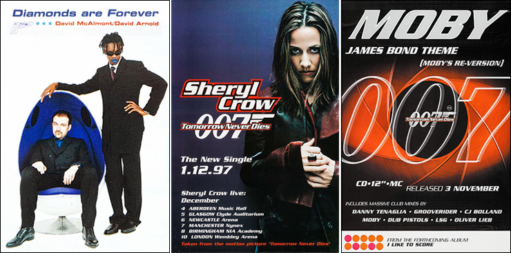 David Arnold & David McAlmont | Sheryl Crow Tomorrow Never Dies poster |  Moby James Bond Theme 