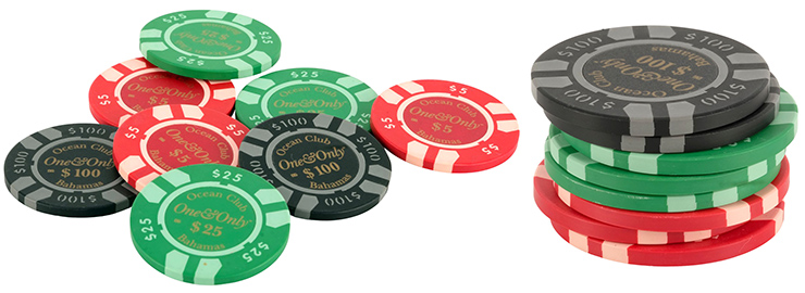 Set of Eight One & Only Ocean Club Chips Casino Royale (2006)