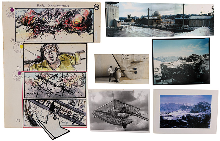 Lot #282 - Production-Used Storyboards, Set Photographs, Train Insignia, Model Blueprints, and Printed Materials GoldenEye (1995)