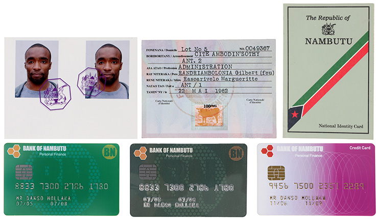 Lot #346 - Danso Mollaka's Prototype ID Cards, Credit Cards, and ID Photos Casino Royale (2006)